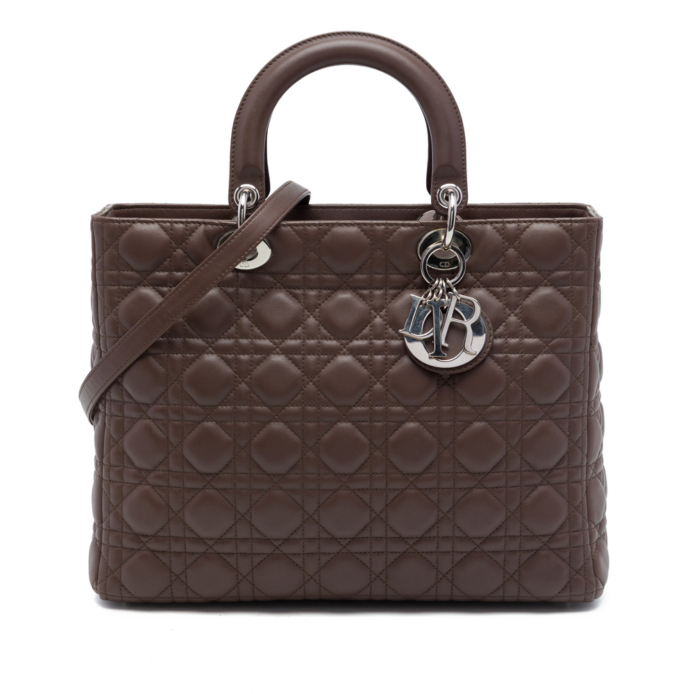 Pre-Loved Dior Large Lambskin Cannage Lady Dior